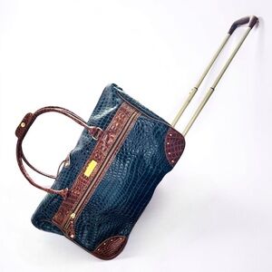 Samantha Brown Croco Embossed Rolling Carry-On Suitcase